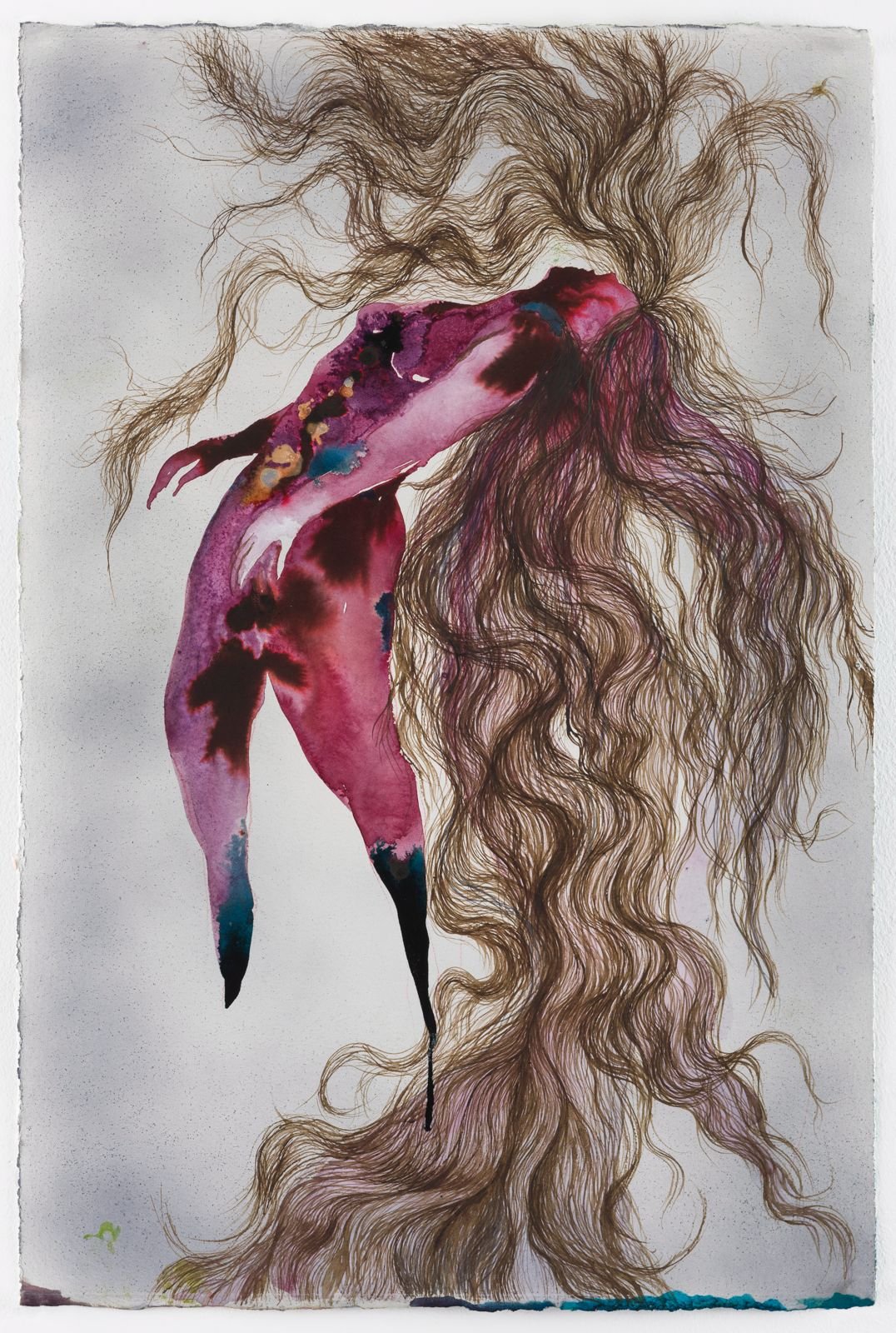 Against the Pull, Shiva Ahmadi, Watercolor on paper, 15 x 22.5 in, 38.1 x 57.15 cm, 2024. Image courtesy of the artist.