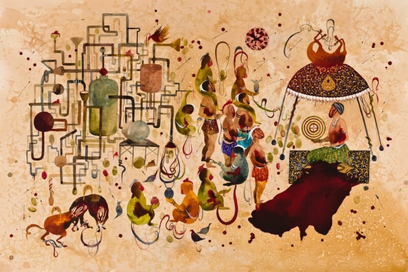 Pipe, Shiva Ahmadi, Watercolor on Aquaboard, 40 x 60 in, 101.6 x 152.4 cm, 2014. Collection of The Metropolitan Museum of Art. Image courtesy of the artist.