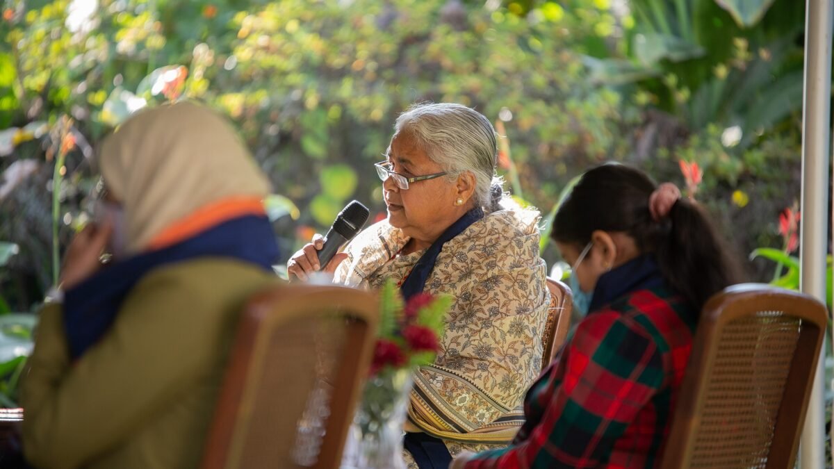 Sushila Karki at the US-Nepal Summit for Democracy, 2021. Photo by U.S. Embassy Kathmandu, via Wikimedia Commons (uploaded by Joofjoof, Public Domain)