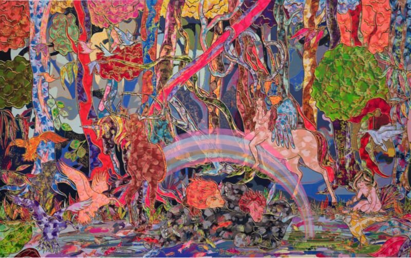 Soraya Sharghi, ‘Rise of the Rainbow From the Marsh’ 2022. Acrylic on canvas, 139.7 x 223.52 cm (55 x 88 in). Photo courtesy of the artist.
