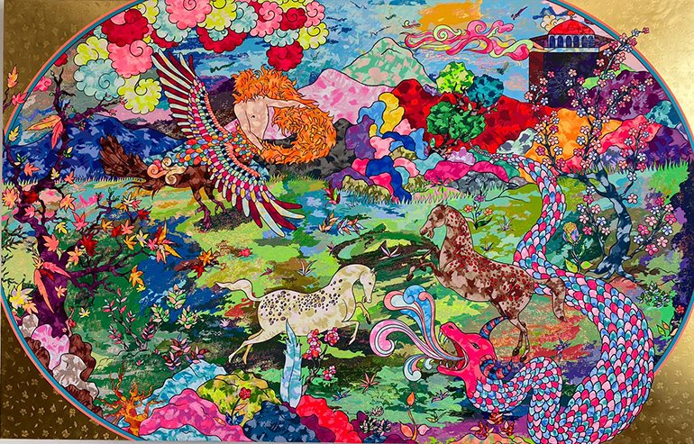 Soraya Sharghi, ‘The Story of a Triumph,’ 2020. Acrylic on canvas, 121.92 × 187.96 cm (48 x 74 in). Photo courtesy of the artist.