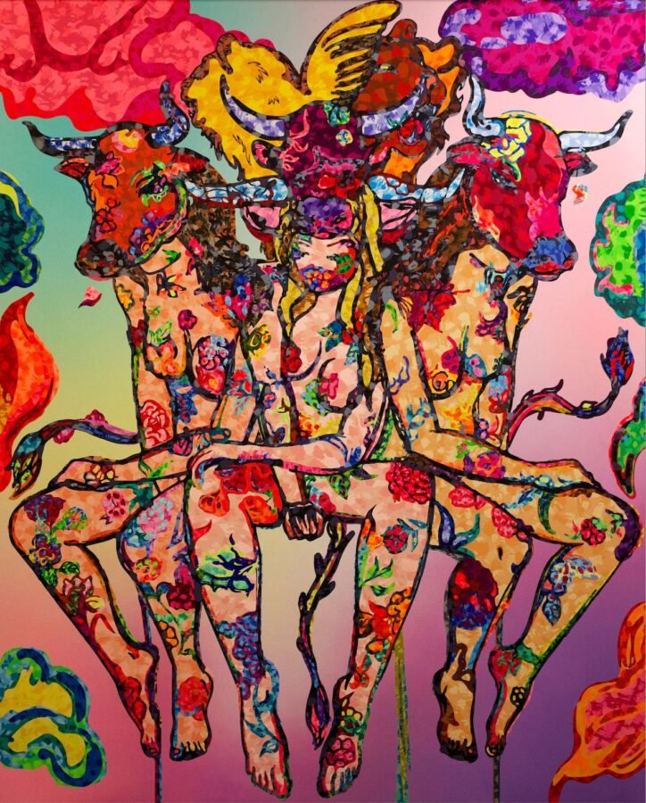 Soraya Sharghi, ‘The Thinker,’ 2023-2024, Acrylic on canvas, 226.6 x 183 cm (89.21 × 72.05 in). Photo courtesy of the artist.