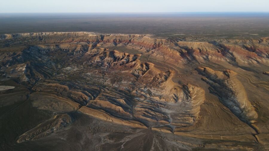 The Ustyurt Plateau in western Kazakhstan.