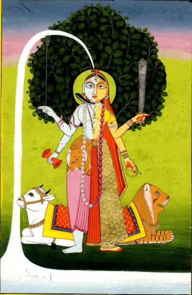 Gouache painting on paper (ca. 1800 AD)